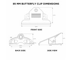 85 mm Silver Butterfly Clipboard Clip 